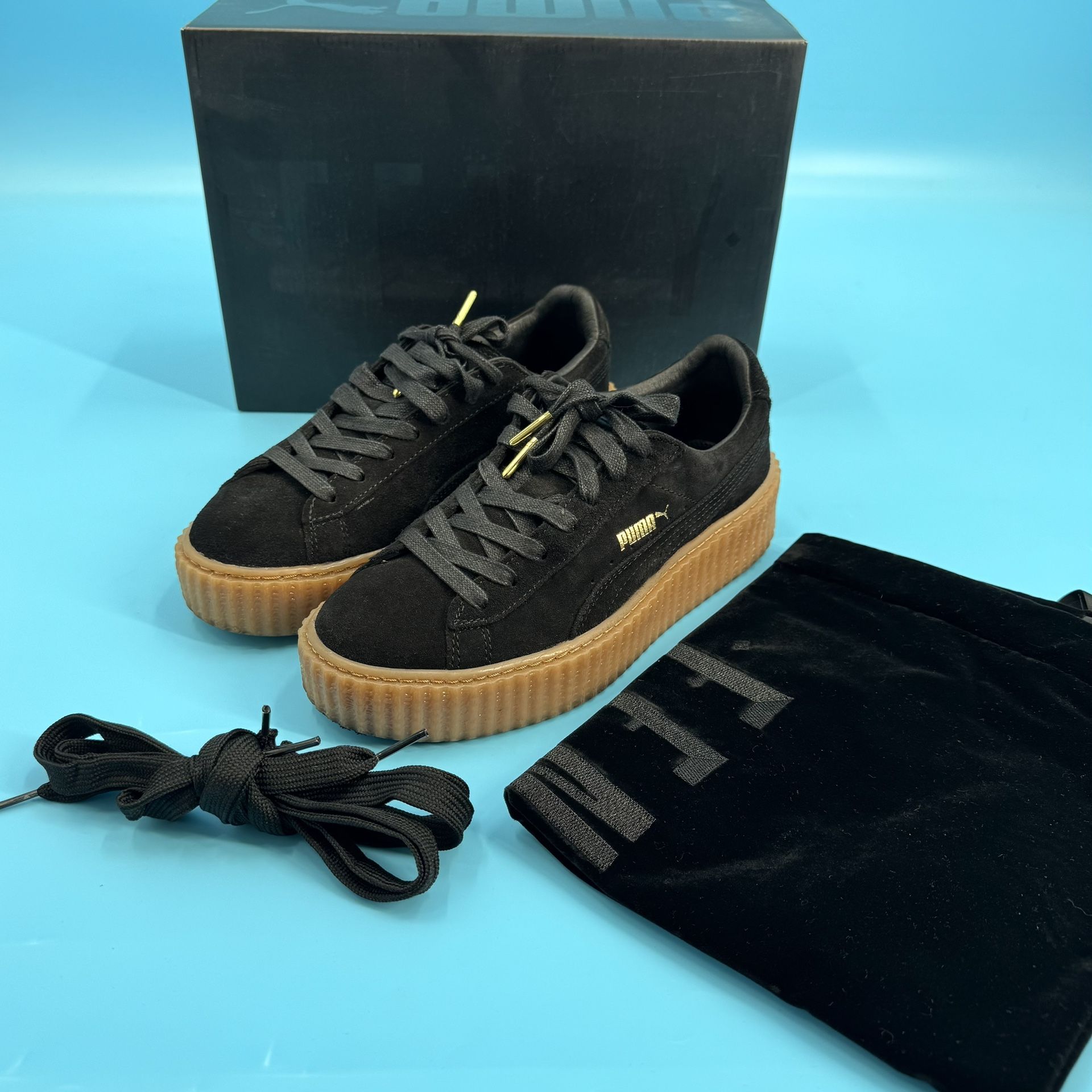 Rihanna Fenty Black Oatmeal Puma Creepers Sz. 8
