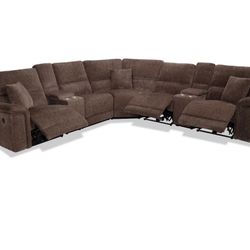 Brown Sectional Couch Set 