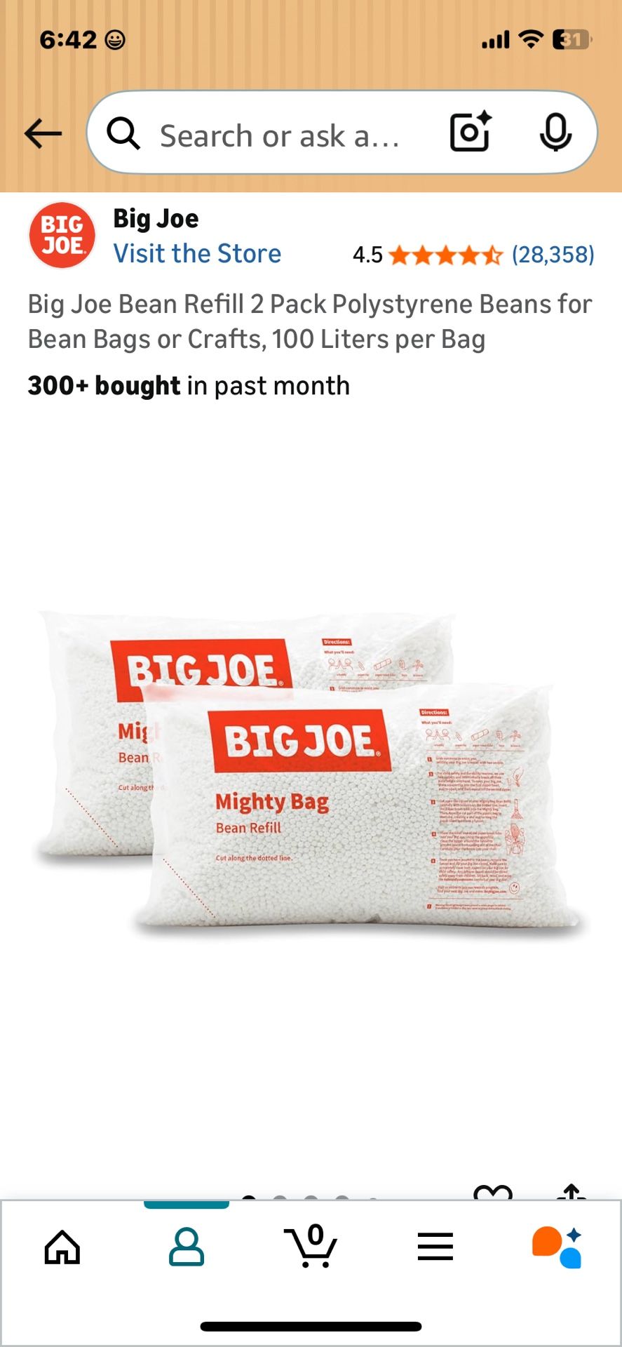 Bean Bag Chair Filler Beads 1.5 Bags