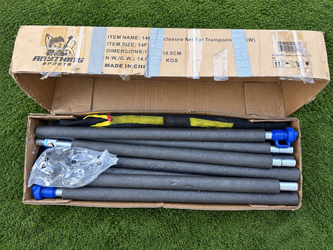 14FT Trampoline Enclosure Net + Replacement Poles & Hardware