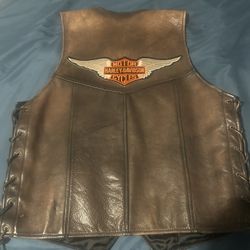 Harley Davidson Leather Vest Size L