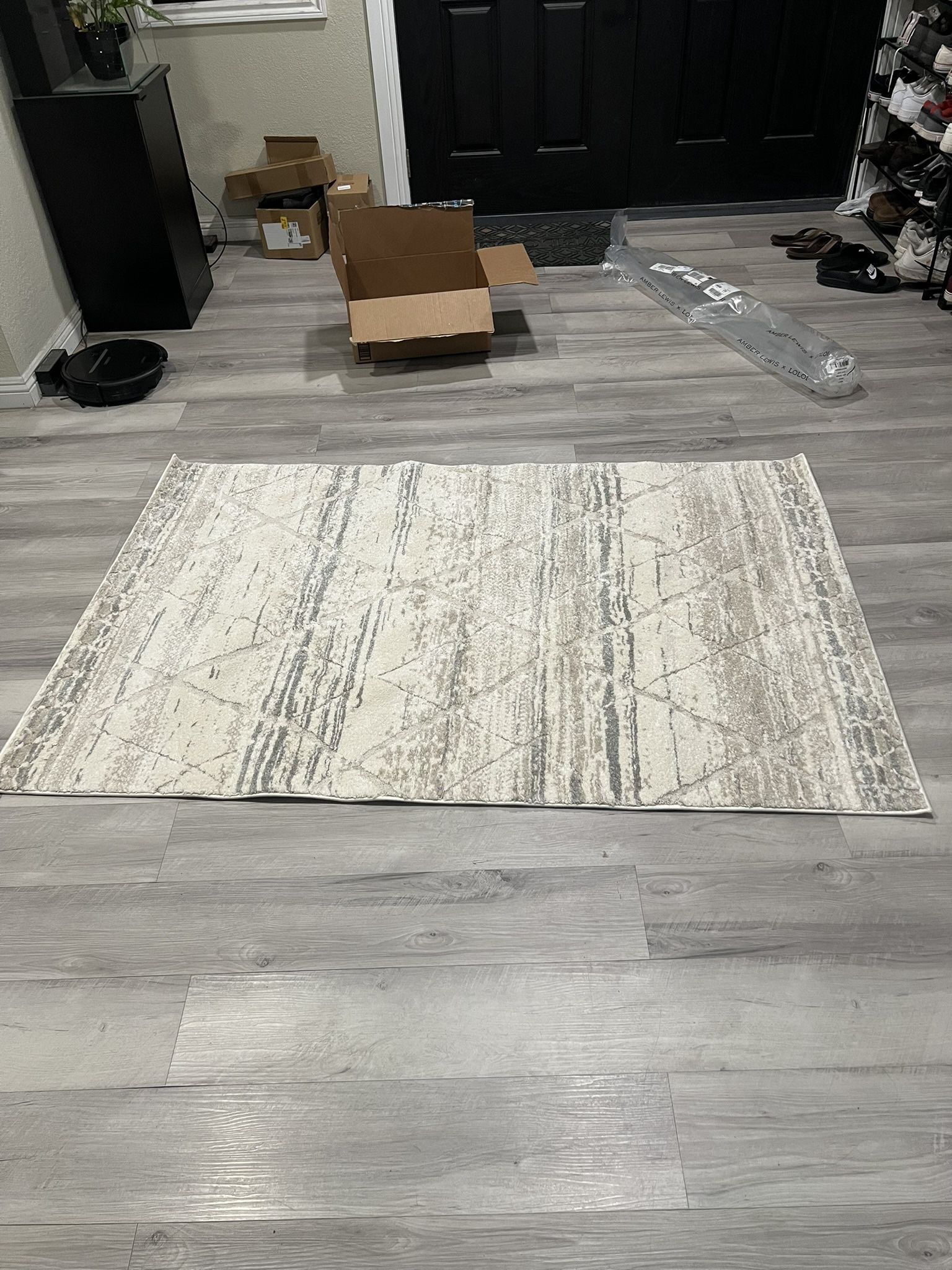 Neutral Ivory Area Rug 4x6 – Like New