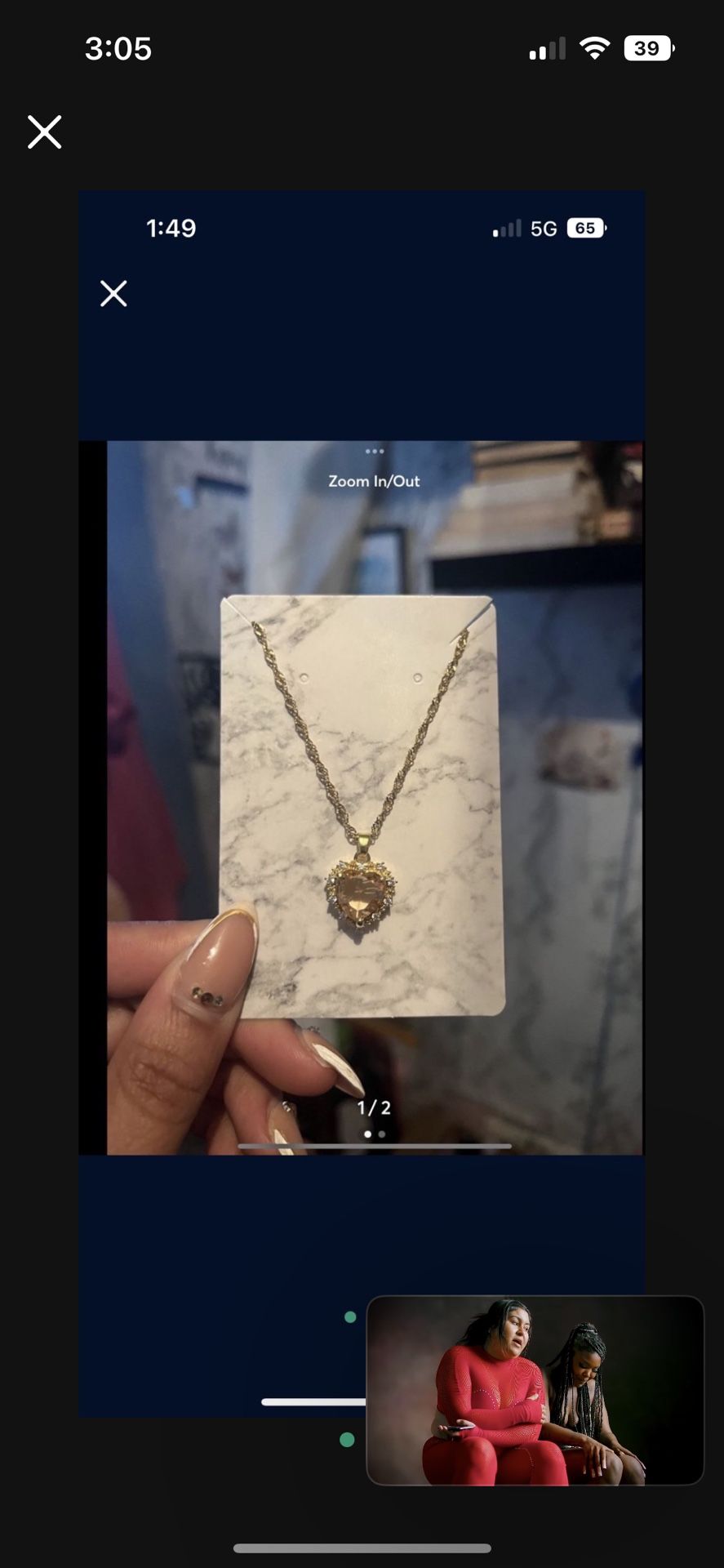 Gold Heart Pendant Necklace