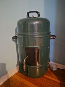 Green Electric Barrel BBQ Smoker