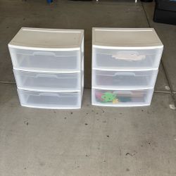  Three Drawer Storage Containers  (2)