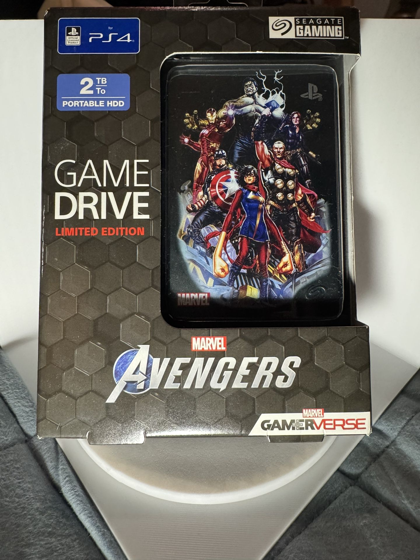 Brand New Seagate Game Drive for PS4 Marvel's Avengers LE - Avengers Assemble 2TB External Hard Drive - USB 3.0, Metallic Gray, Officially Licensed Co