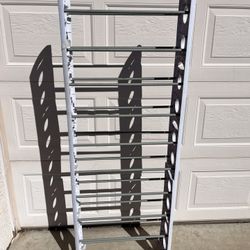 White Standing Shoe Rack - Plastic