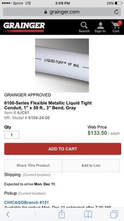 Liquitite 1"x50' liquid tight conduit