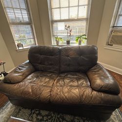 Living Room -Loveseat 100% Leather 