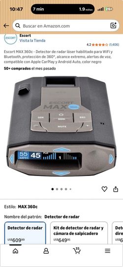 Escort MAX 360c Radar Detector WiFi Bluetooth GPS 360°