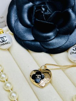 Luxury Brand Designer Gold & Black Pendant Necklace