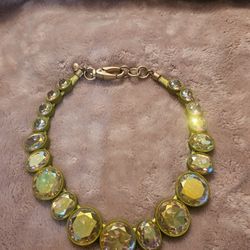 Rare J Crew Green Jumbo Brulee Necklace 