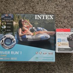 Intex Inflatable Floating Water Tube + Electric Air Pump