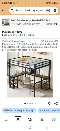 Bunk bed with desk