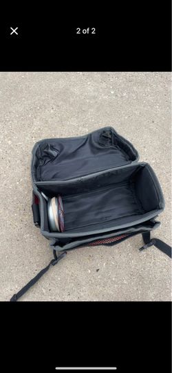 Soft sided tackle box and kids fishing rod