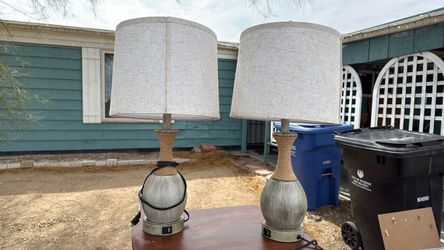 Pair of Table Lamps with Rope Detail