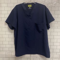 Ave Unisex Scrub Navy Top M