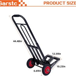 Hand Truck Dolly & Multi-Purpose Cart - 300 lBS Load Capacity Heavy Duty Hand Truck Dolly Solid Wheels, Sturdy Welded Frame, Portable and Compact Desi