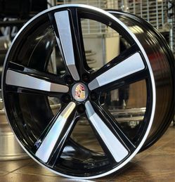 21'' Wheels fit Porsche Macan Black Machine Staggered Tires Turbo Style Rims New