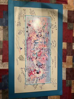 Disney Poster Signed By Characters 