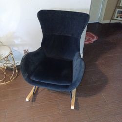 Large Metal And Wood Rocking Chair