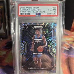 Anthony Edwards 2020-21 Prizm Fast Break Variation PSA 10