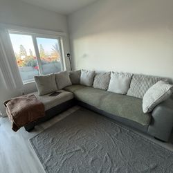 L SHAPE SOFA (GRAY) American furniture Warehouse