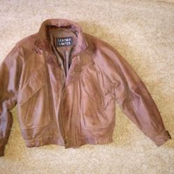 Leather Coat Brown Good Shape Extra Large