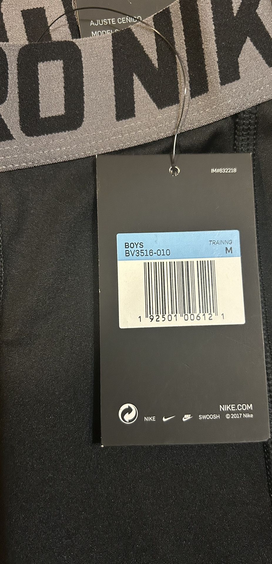  Nike Boy`s Dri-FIT Pro Tights (Black(BV3516-010)/White