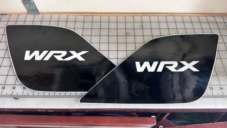 2015 - 2021 SUBARU IMPREZA STI WRX SIDE SPOILER PANEL GLOSSY BLACK/ WRX STICKER VINYL DECAL SET