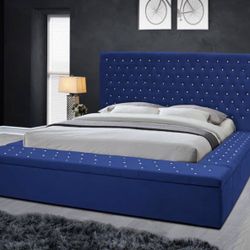 BLUE BED W/ Storage - QUEEN ONLY!