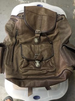 Pure leather back pack used