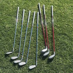 Cobra Baffler Golf Club Set includes 3 Hybrids (4,5 and 6) and 5 irons (7,8,9, Gap and pitching Wedge)