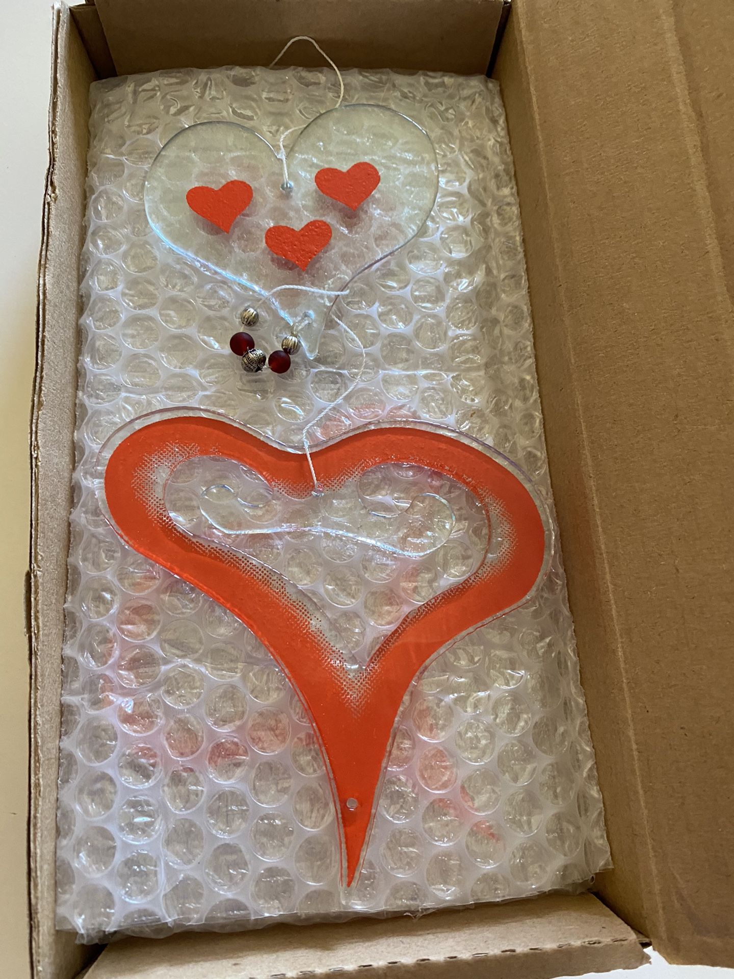 Ornamental hand made Glass Heart chimes by chimes of South Africa