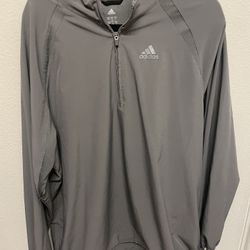 Adidas Men’s Gray Half Zip Light Jacket, Size Large 