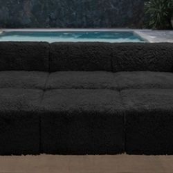 Brand New Black Super Plush Modular Design Compressed Foam Sofa & Daybed 