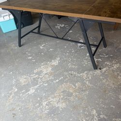 Farmhouse Dining Table for 8 People, 70.8-Inch Rectangular Wood Kitchen Table