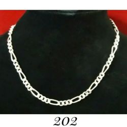 18" x 7mm Heavy Solid Sterling Silver Figaro Chain Necklace, Made in Italy