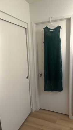 Never Worn Metallic Green Knit Sweater Dress