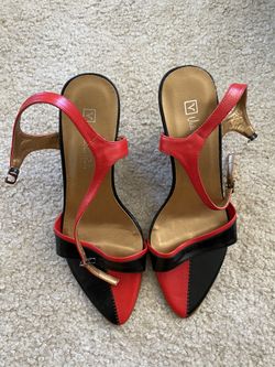 Black/Red Wedge Sandal - Women’s - Size 6/6.5