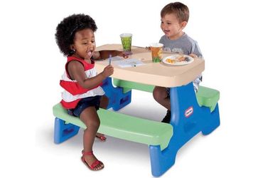 Durable Plastic Kids Picnic Table, Indoor/Outdoor, Fits 4 Toddlers (1.5-4 yrs) -See My Other Items😃
