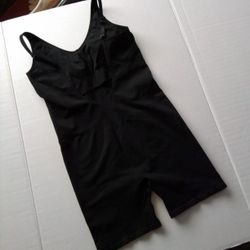 Women's Pink Active Wear Seamless Black Workout Bodysuit - Size L 