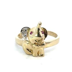 Woman’s Ladies 14k Yellow Gold Elephant Band Ring Size 7.5 GP3119342