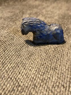 Antique Middle Eastern Hand  Carved Lapis Lazuli Horse 