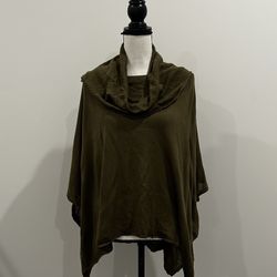Woven Heart Cowl Neck Poncho