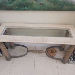 Decorative Travertine Sideboard Table and End Table