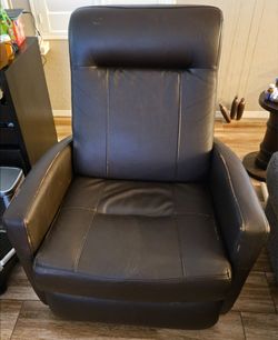 Leather Recliner Rocker (Brown)