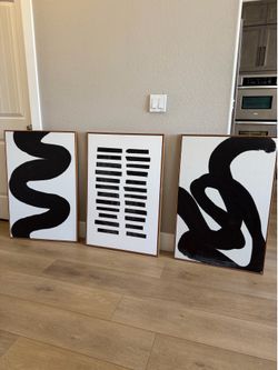 Canvas artwork with wood frame