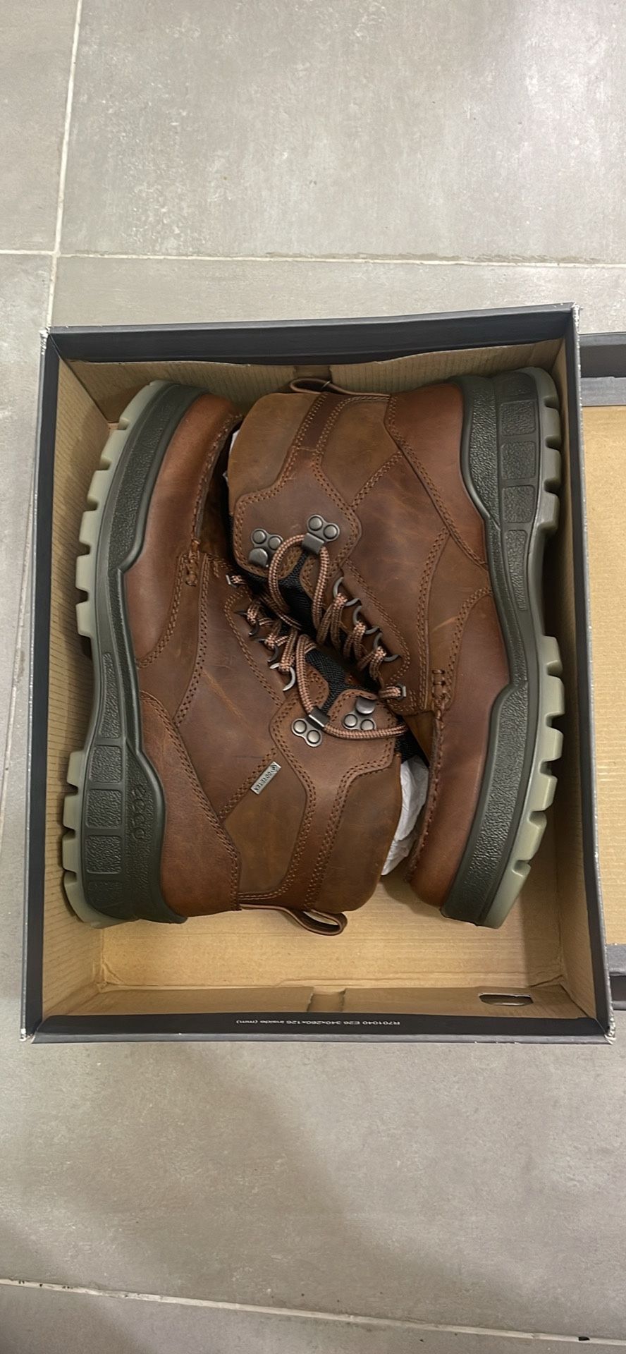 ECCO Men’s Gore Tex Mid High Hiking Boots Leather Brown Size 8-8.5