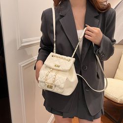 New Fashionable Versatile Chain Women'S Backpack Mini Small School Bag